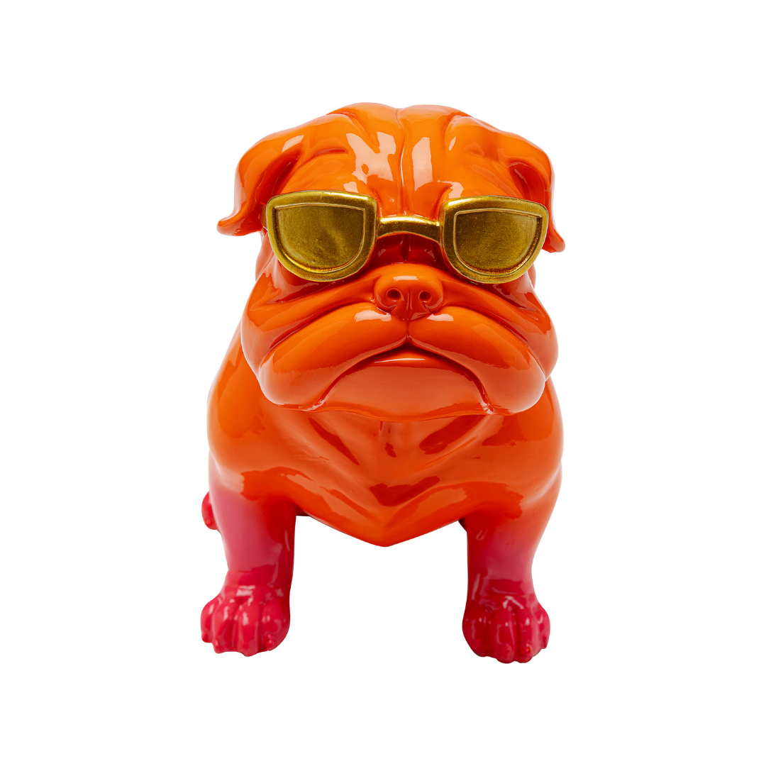 Deko Figur Fashion Dog Orange 17cm-KARE