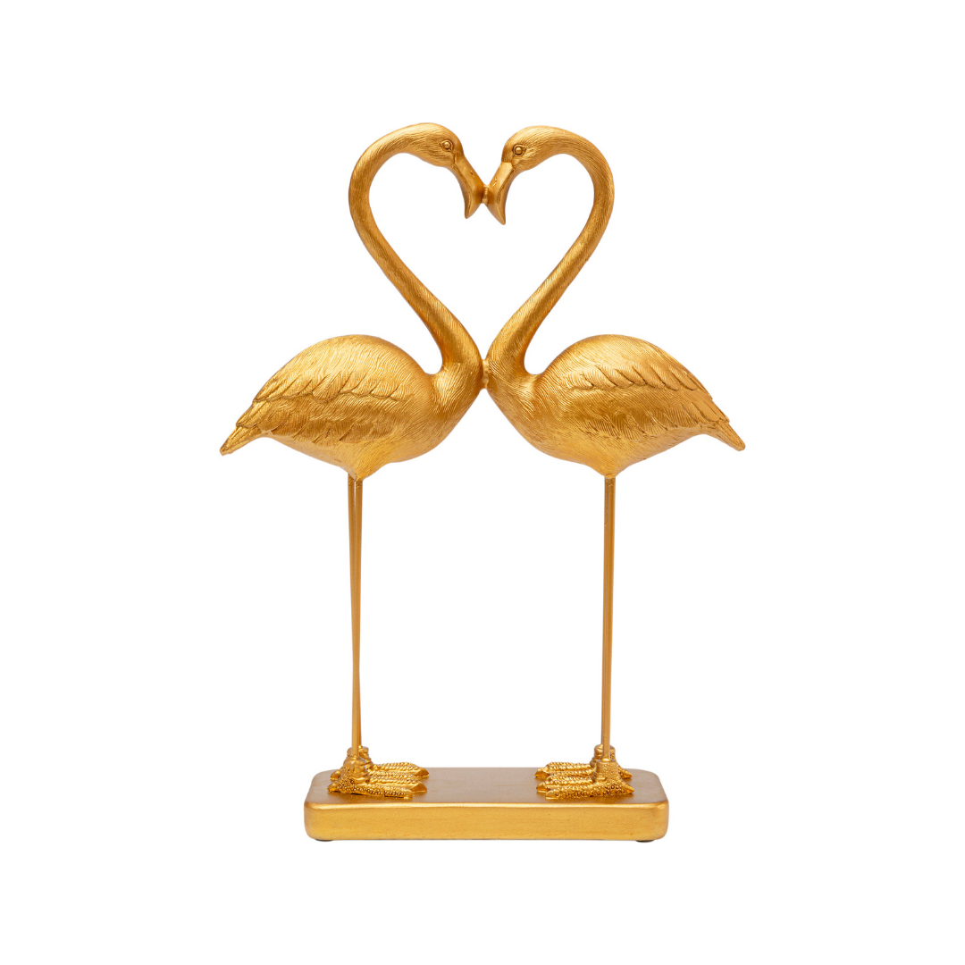 Deko Figur Flamingo Love Gold 39cm-KARE