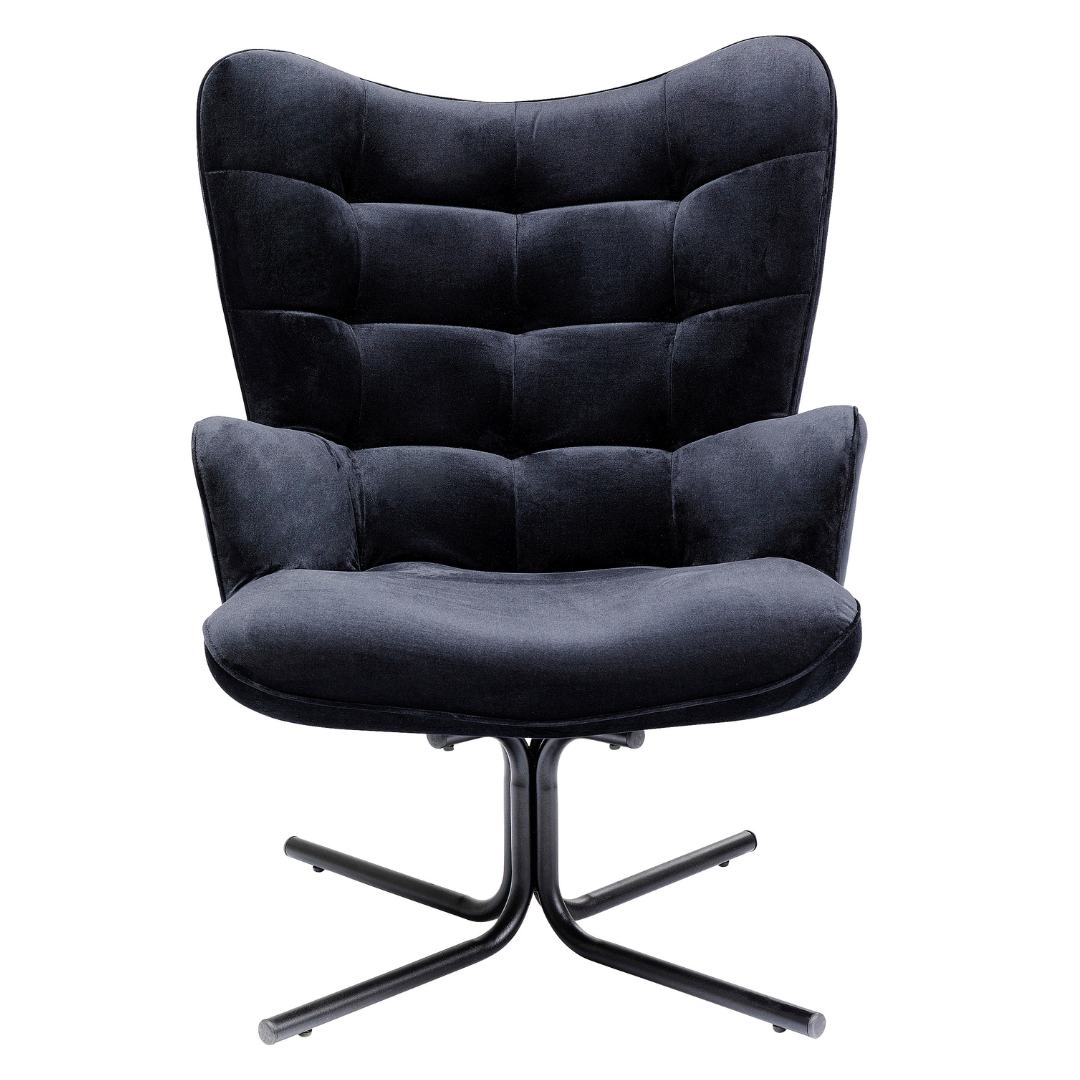 Drehsessel Oscar Velvet Schwarz - KARE