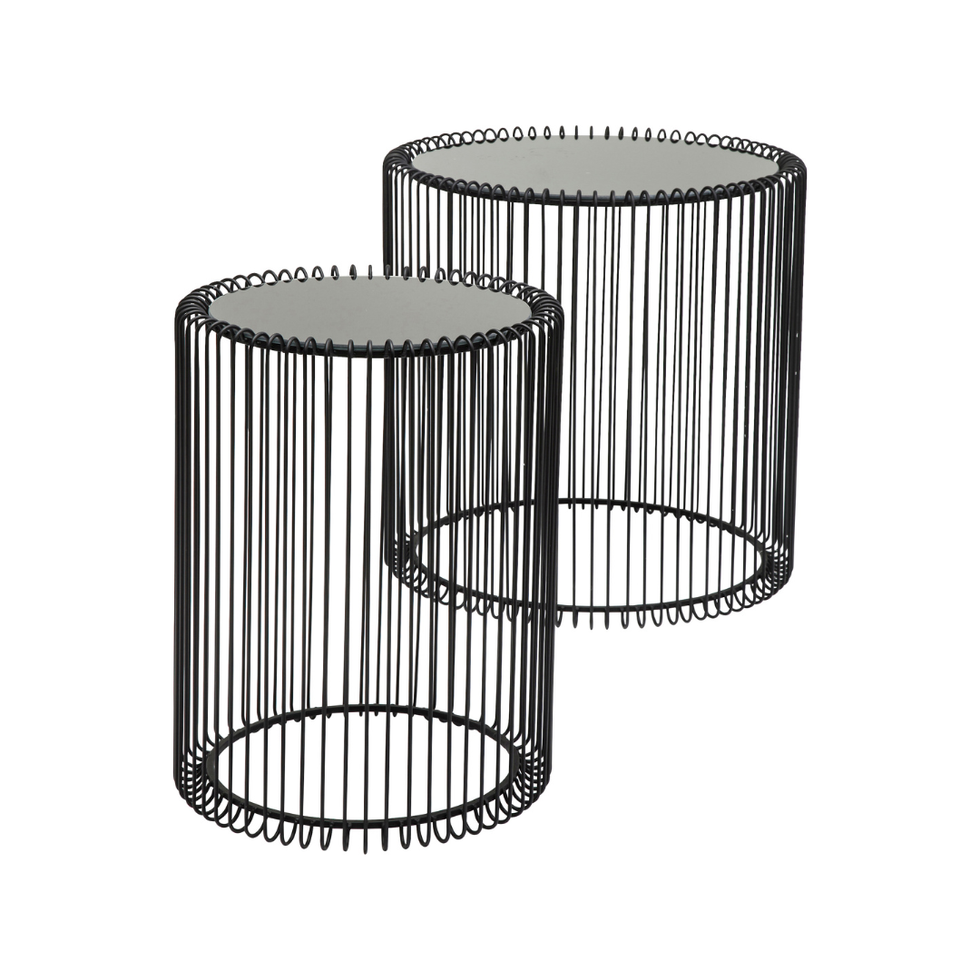 Beistelltisch Wire Schwarz Ø44cm (2/Set) - KARE