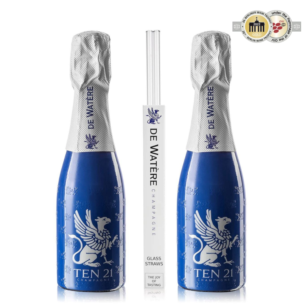 DE WATÈRE Champagne TEN 21 SE - Special Edition inkl. 2 Glasstrohalme