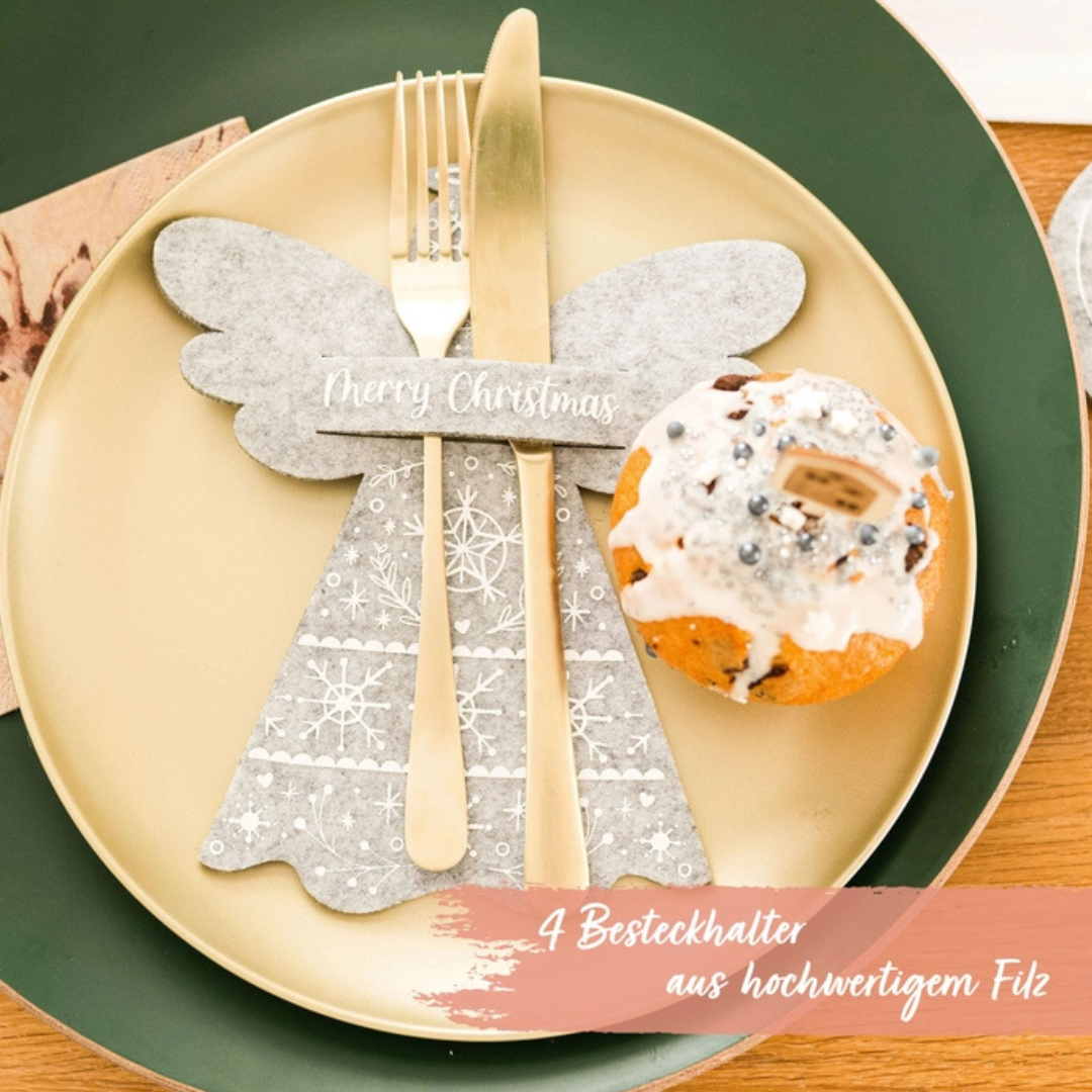 Filz Besteckhalter Set 4 Lebkuchenhaus