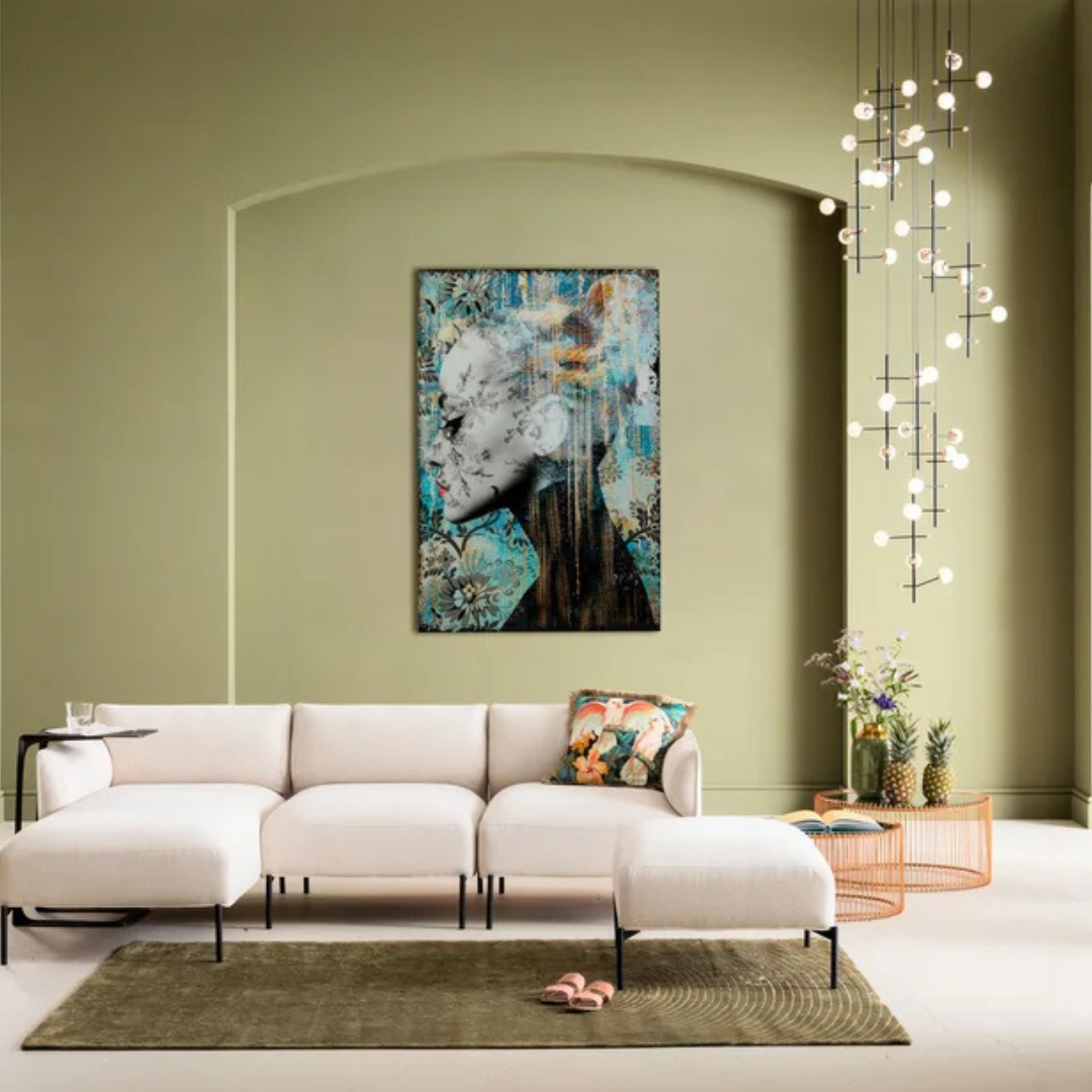 Glasbild Lady Flower 100x150cm