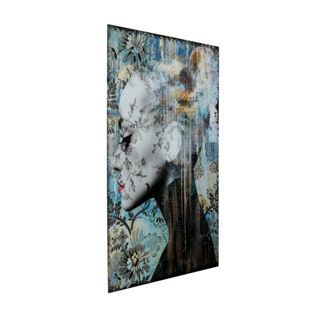 Glasbild Lady Flower 100x150cm