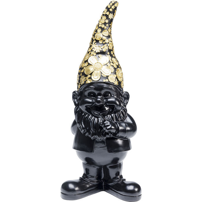 Deko Figur Zwerg Standing Schwarz Gold-KARE