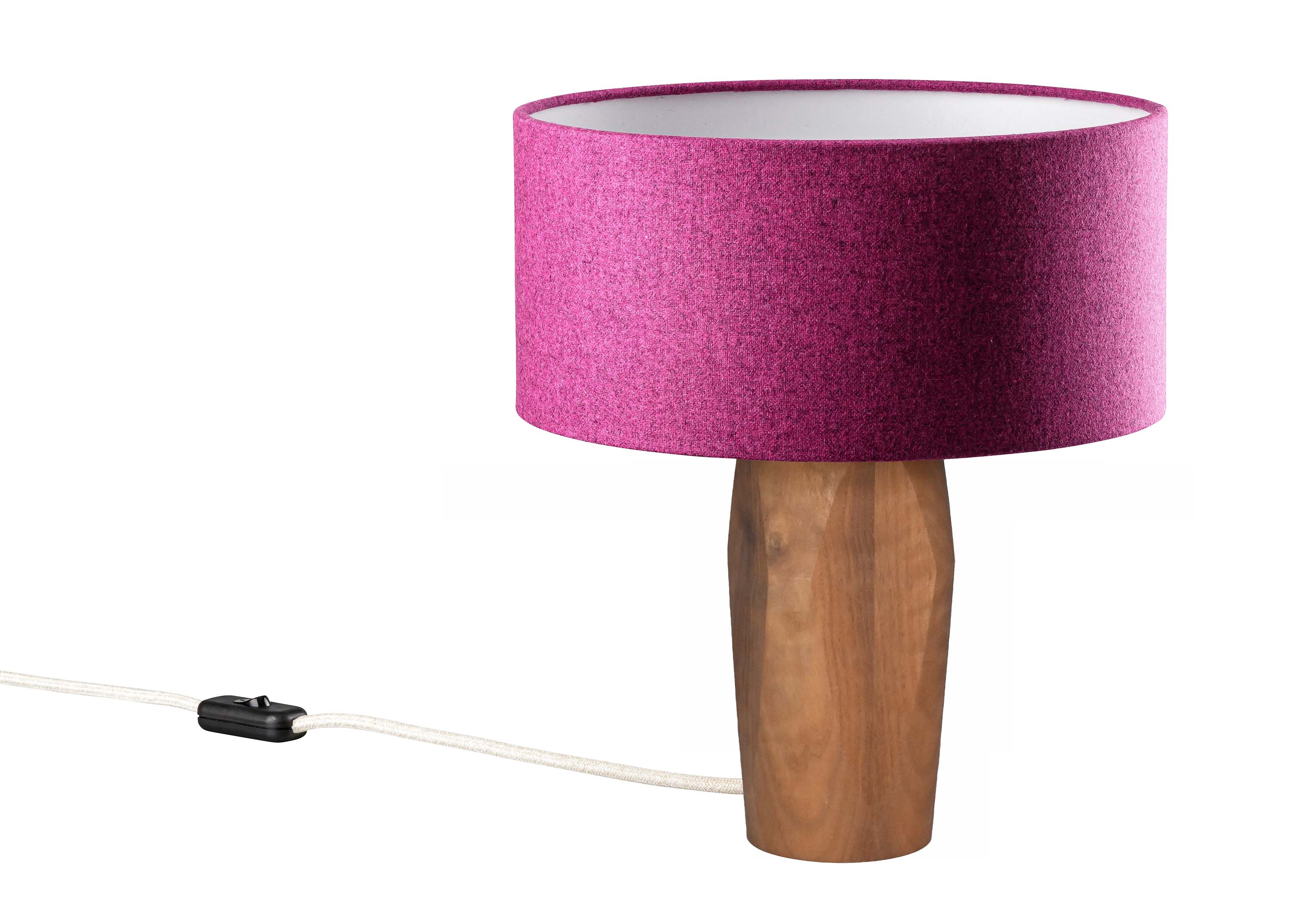 Nachttischlampe Pura Pink Nussbaum - Leuchtnatur