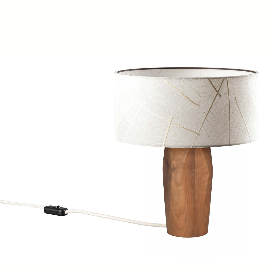 Nachttischlampe Pura Blättern Nussbaum - Leuchtnatur