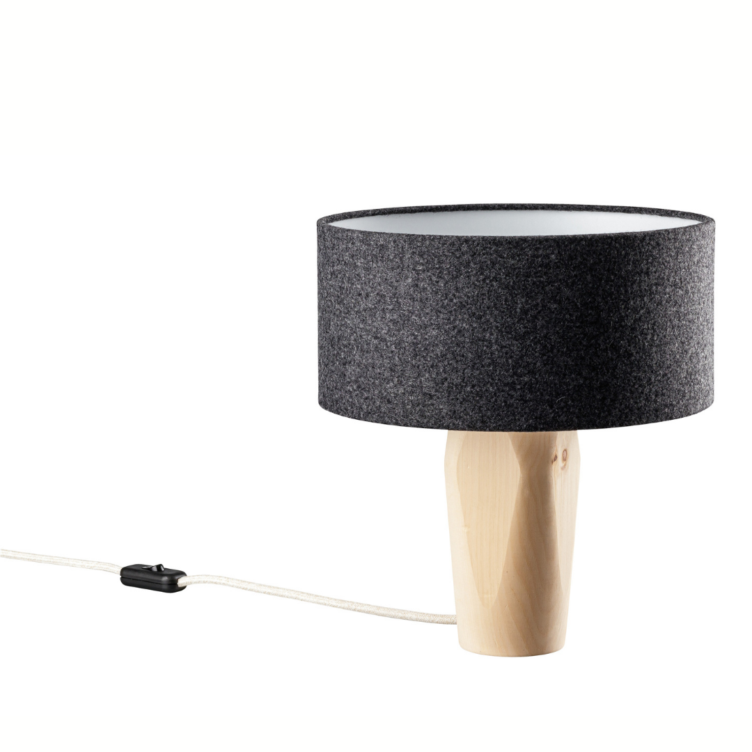 Nachttischlampe Pura Anthrazit Zirbe - Leuchtnatur