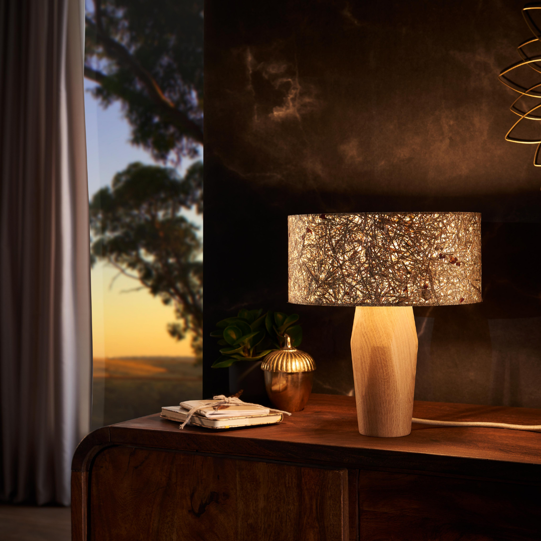 Nachttischlampe Pura Rosenblüte Eiche - Leuchtnatur