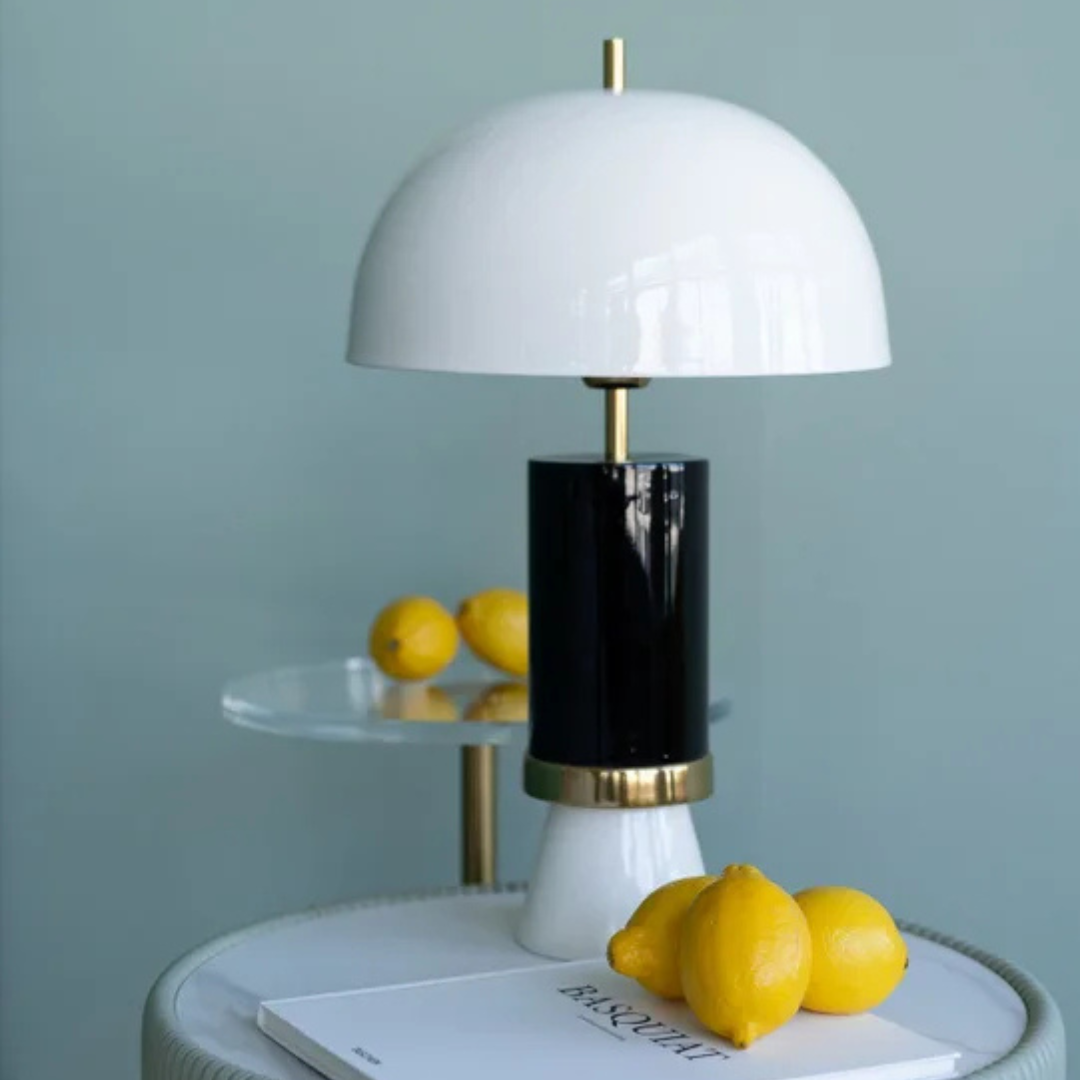 Tischleuchte Josy Weiß Schwarz 51cm - KARE