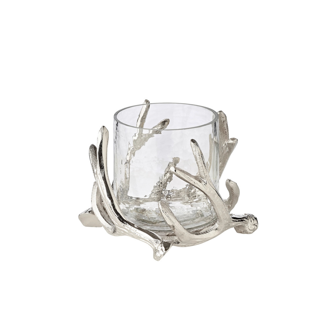 Windlicht Kingston, Geweih-Design, Aluminium