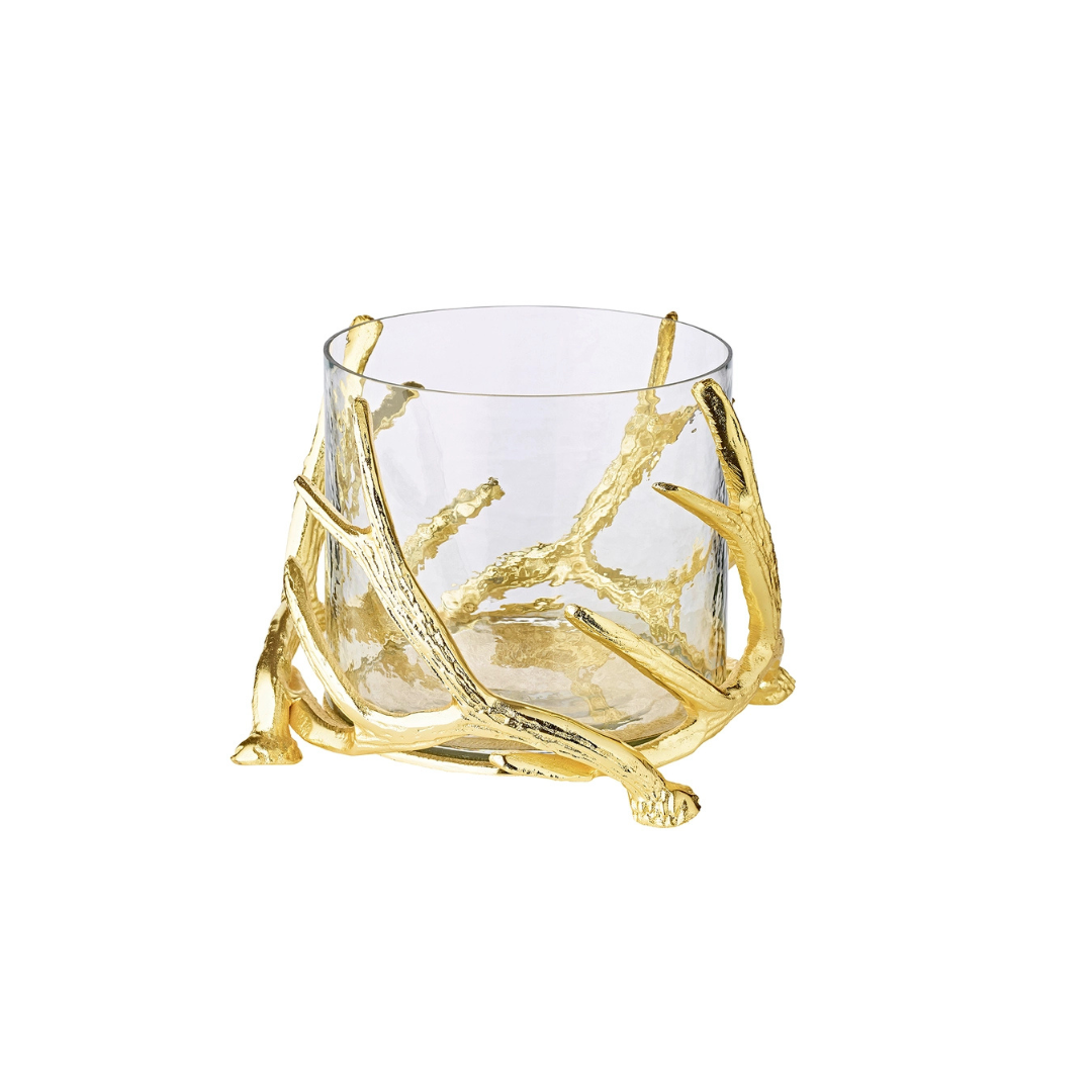 Windlicht Kingston, Geweih-Design, Aluminium, 20 cm, ø 25 cm