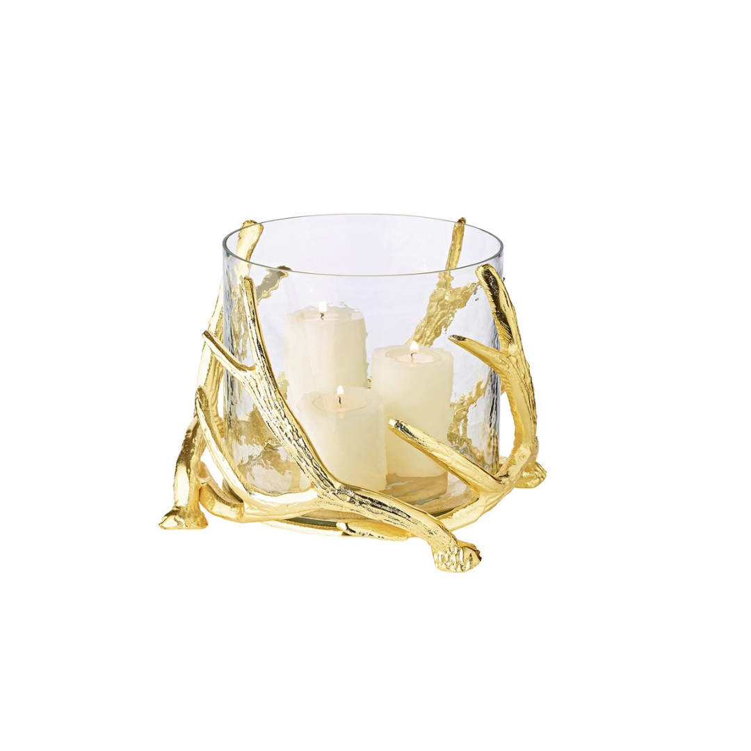 Windlicht Kingston, Geweih-Design, Aluminium, 20 cm, ø 25 cm