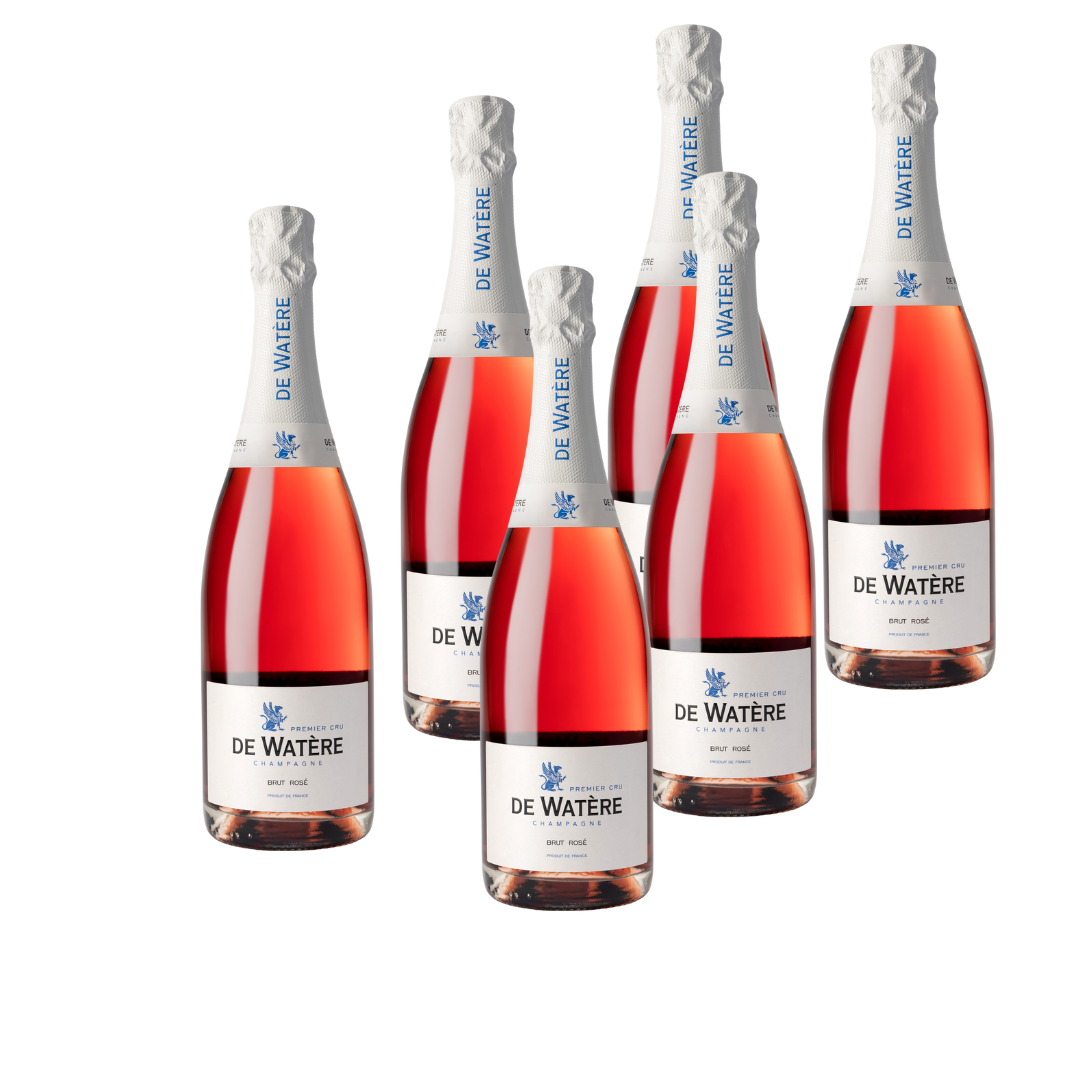 DE WATÈRE Champagne Prestige Brut Rosé de Saignée 6 Stück
