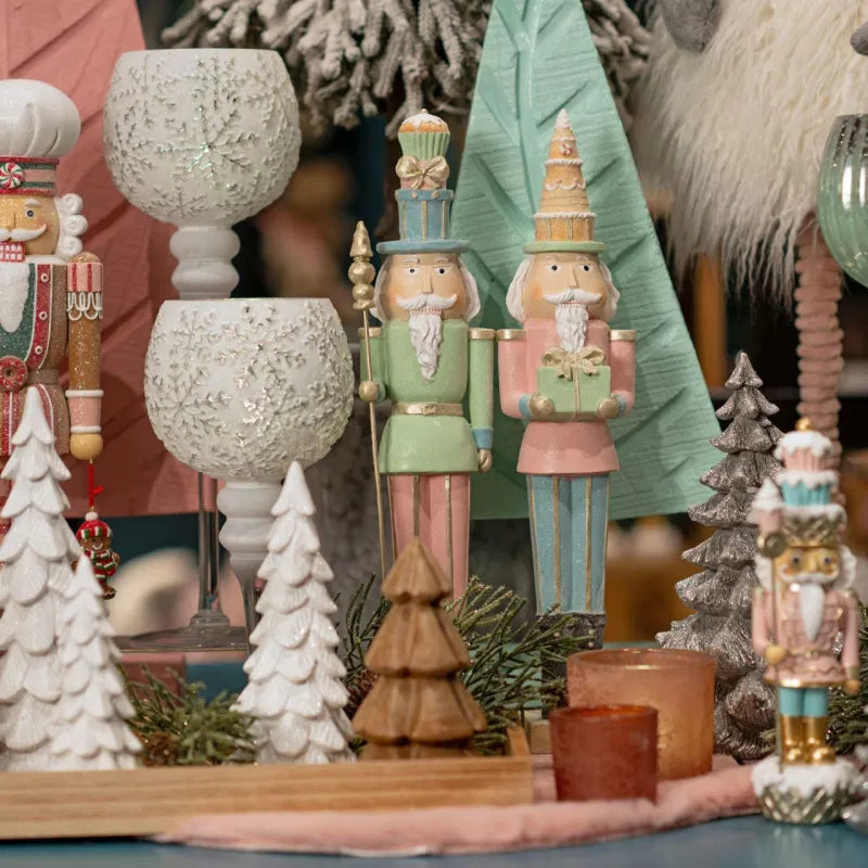 Tannenbaum mit Glitter aus Poly weiß
