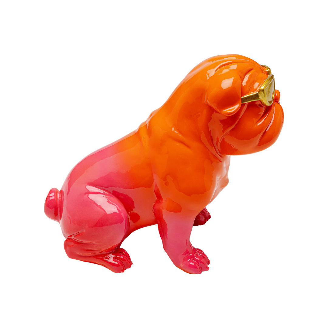 Deko Figur Fashion Dog Orange 17cm-KARE