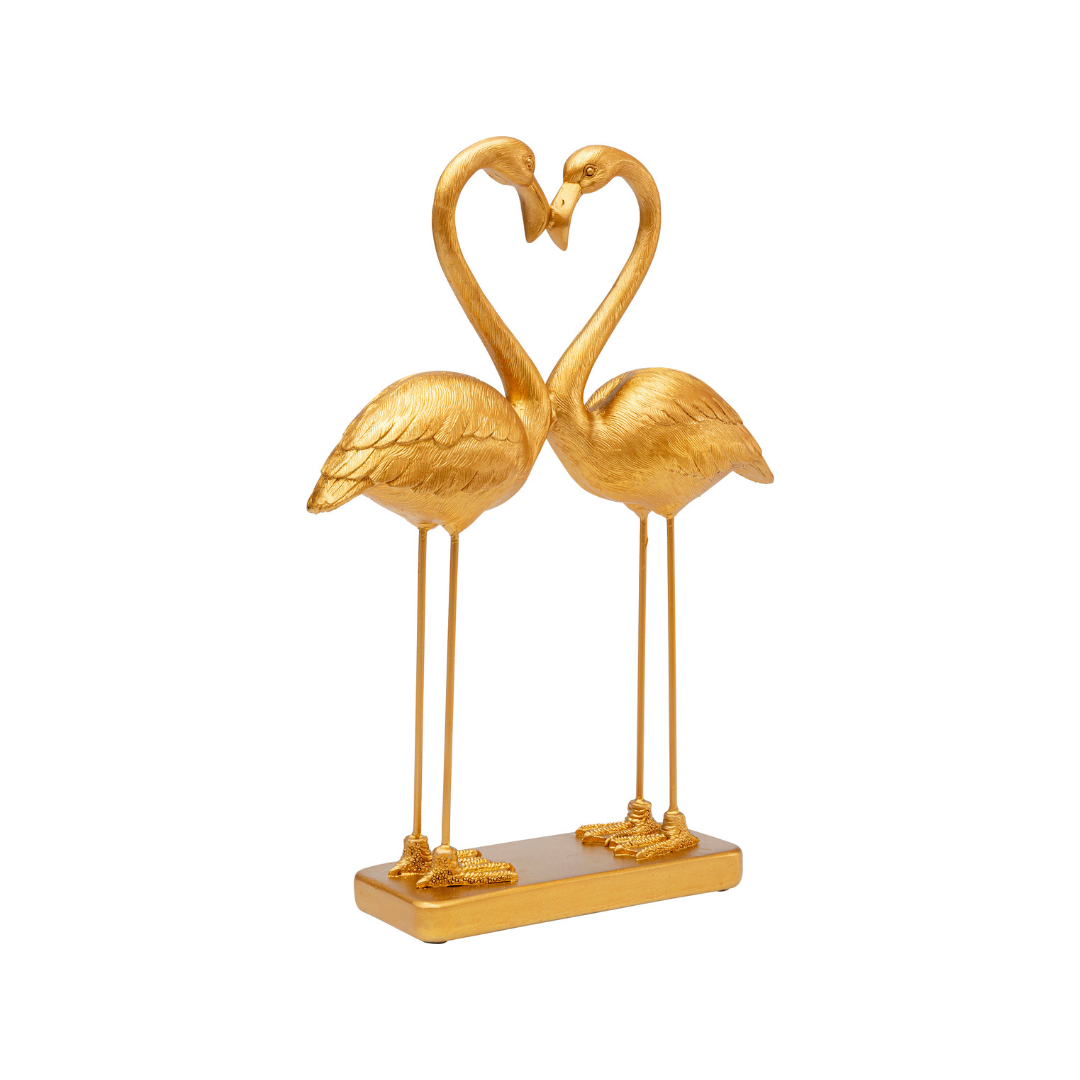 Deko Figur Flamingo Love Gold 39cm-KARE