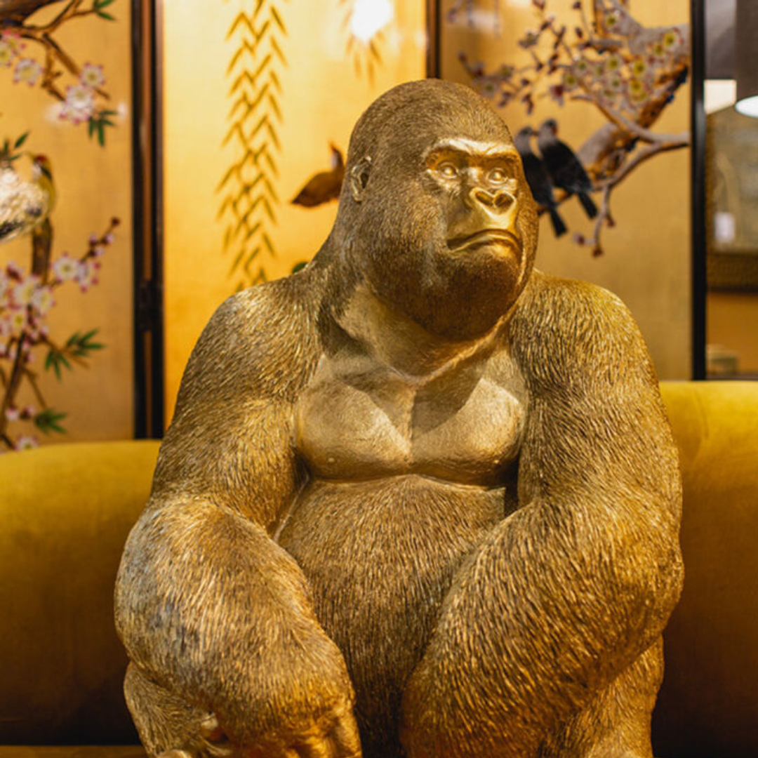 Deko Figur Monkey Gorilla Side XL Gold 76cm-KARE