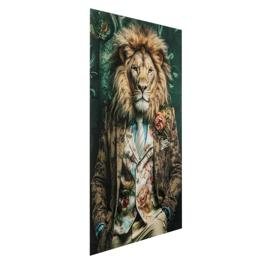 Glasbild  Mister Lion 100x150cm