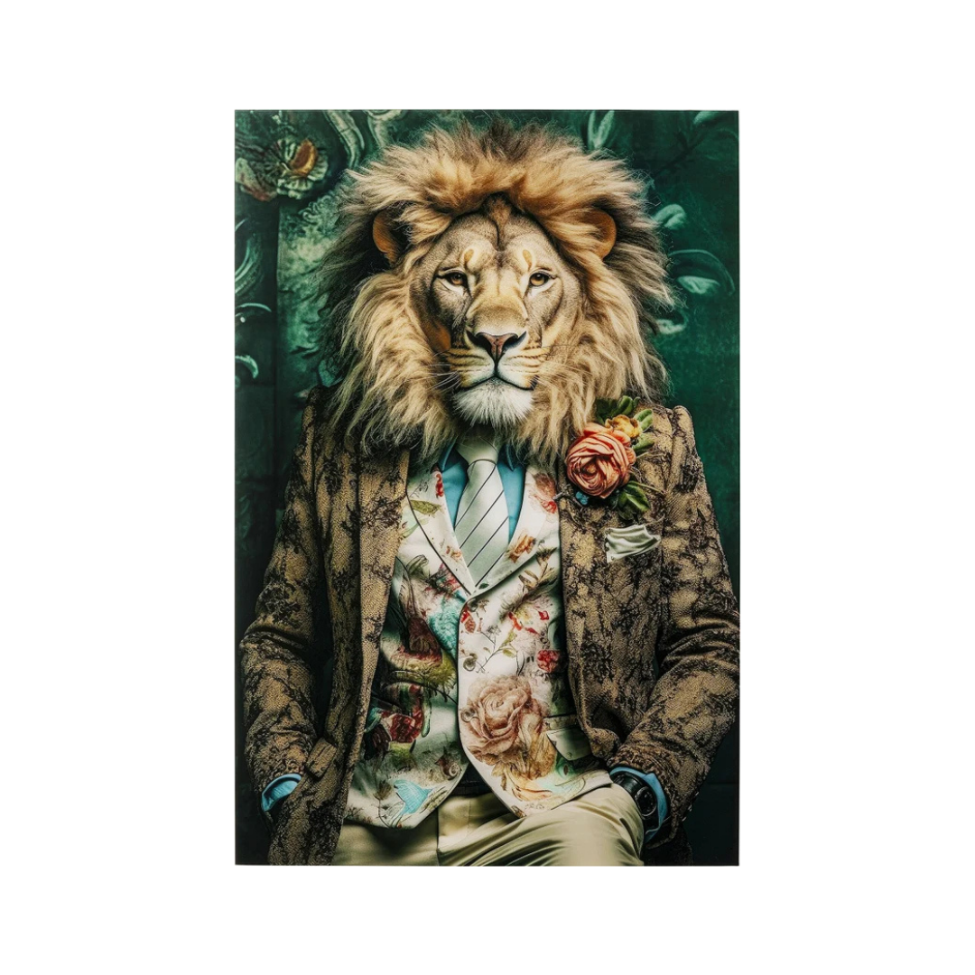 Glasbild  Mister Lion 100x150cm