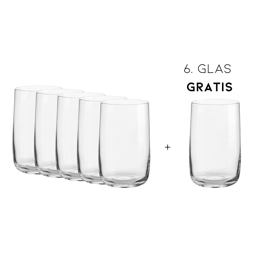 ASA Sarabi Longdrinkglas- clear 5+1 GRATIS