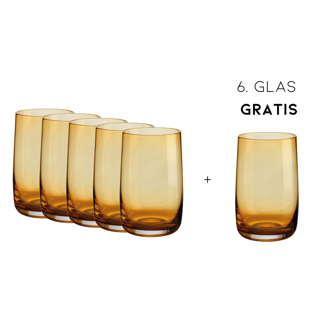 ASA Sarabi Longdrinkglas- amber 5+1 GRATIS