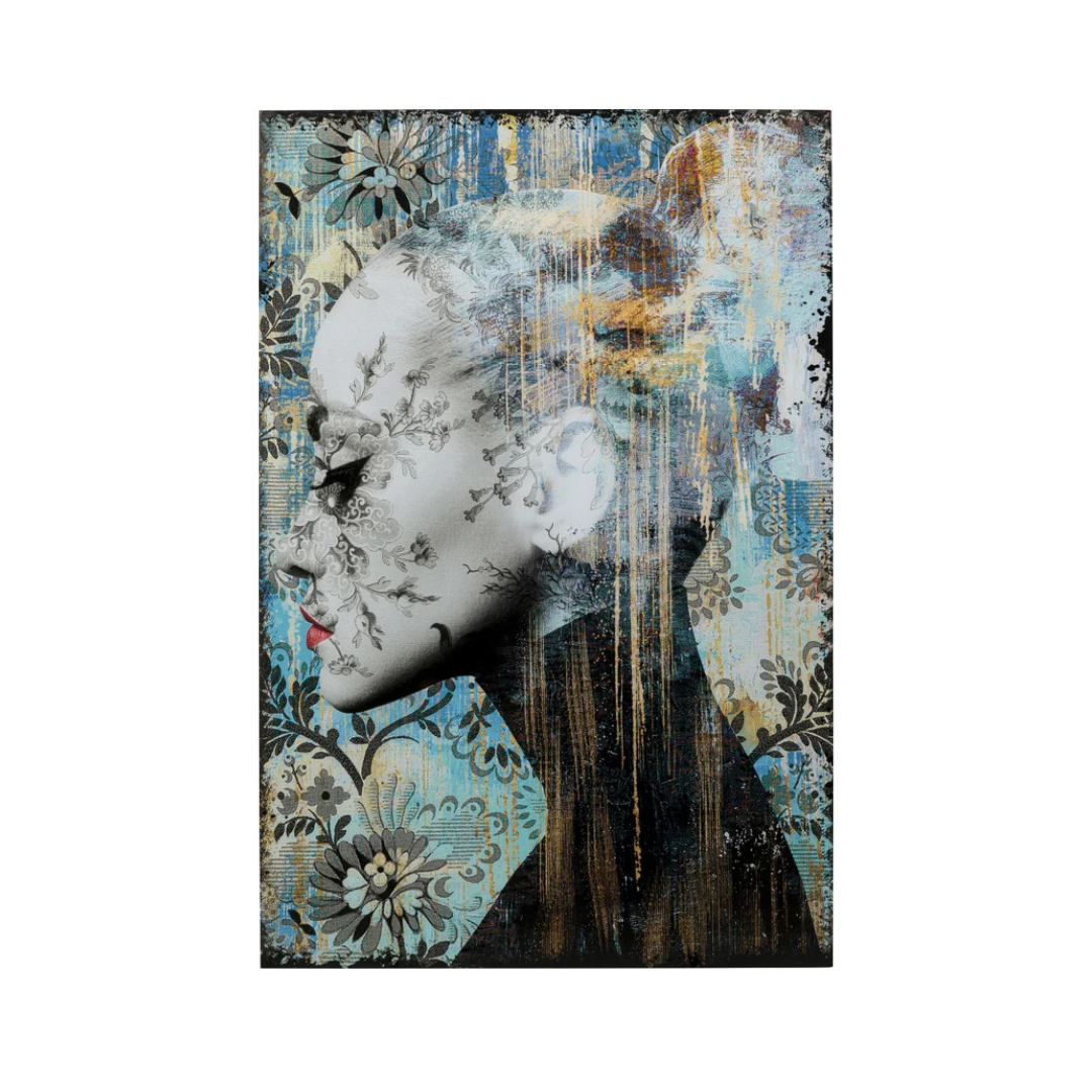 Glasbild Lady Flower 100x150cm