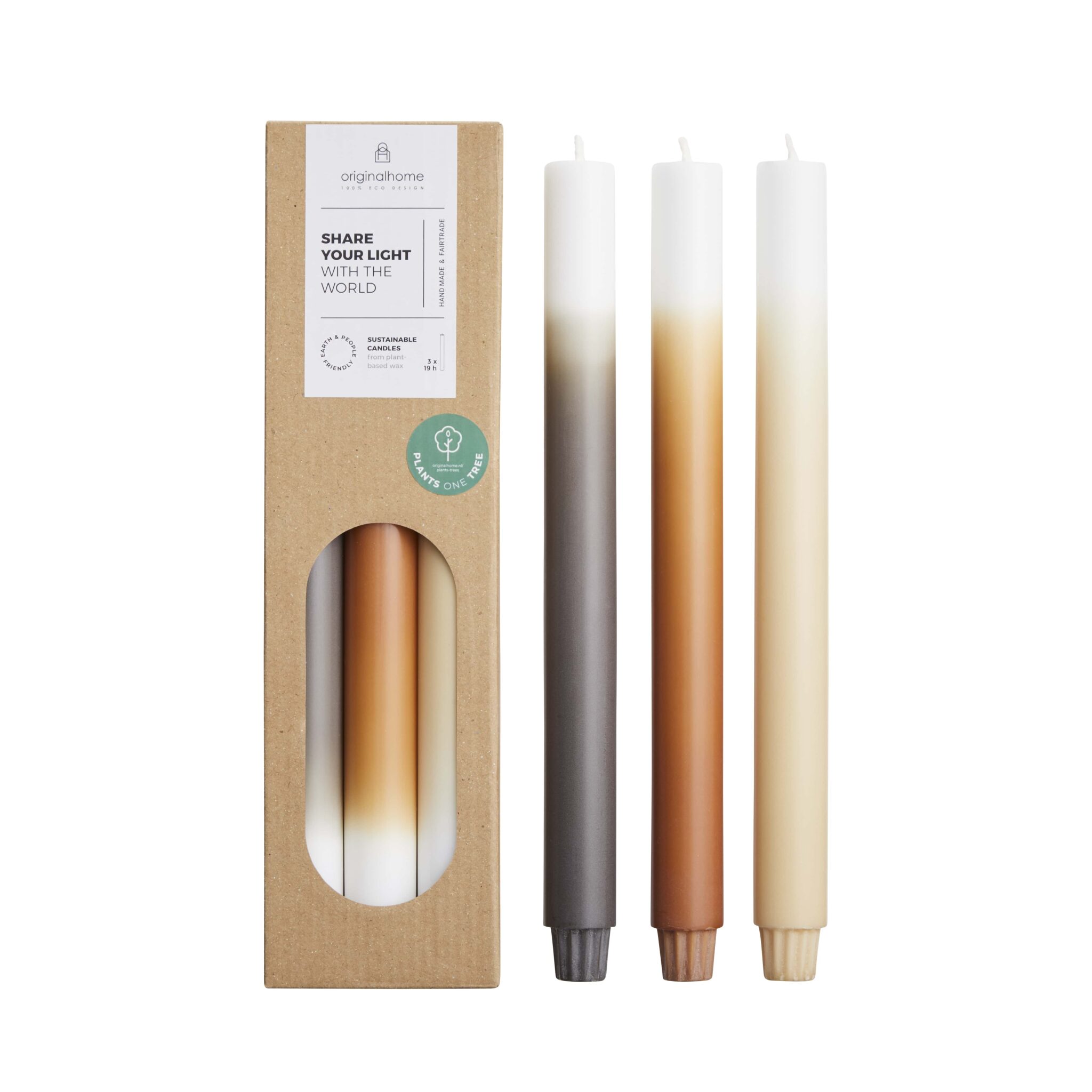 originalhome -Gradient Candles Pine Apple S/3